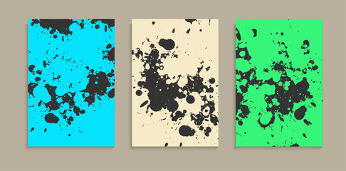 Canvas Print - Abstract Black Ink Grunge In Bright Color Background A4 Template