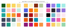 Retro Color Palette. Trend Color Palette Guide Template. An Example Of A Color Palette. Forecast Of The Future Color Trend. Match Color Combinations. Vector Graphics. Eps 10.