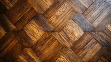 Brown hardwood plank floor texture top view with an interesting pattern created with Generative AI Technology