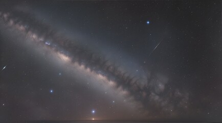Wall Mural - Capture details from the Milky Way galaxy up close in the universe with stars shining in space at night. And the cosmic dust behind is clearly increasing. Generative AI 