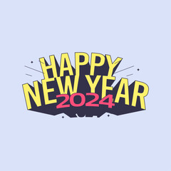 Wall Mural - happy new year 2024 design template