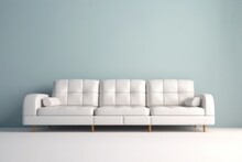 Long Sofa Chair With Three Seats Isolated On Plain Background