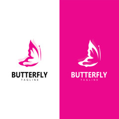 Wall Mural - Butterfly Logo, Animal Design With Beautiful Wing Symbol Template