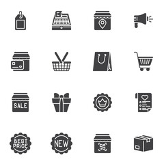 Wall Mural - E-commerce and online shopping vector icons set