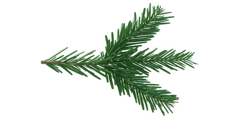 Wall Mural - Christmas spruce, green fir twig isolated on white transparent background, PNG. Xmas pine tree branch closeup