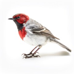 Sticker - Red-faced warbler bird isolated on white background.