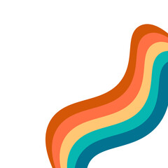 Poster - Retro Rainbow Wavy Corner