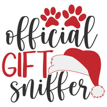 Official Gift Sniffer - Christmas Dog Illustration
