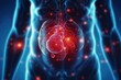 3d medical illustration of inflamed organs in human body. Medical and science concept x ray and radiology. Generative AI