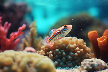 Wall Mural - small fish live in coral reefs photography Made with Generative AI