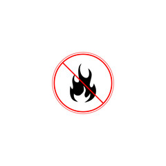 Sticker - No camp fire icon isolated on transparent background