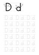 Printable letter D alphabet tracing worksheet