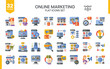 © khulqi - Online marketing (flat) icons set. The collection includes business and development, programming, web design, app design, and more.
