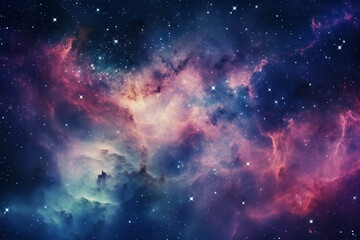 Wall Mural - HD Wallpaper of colorful space stars galaxy nebula 3D rendering Generative AI