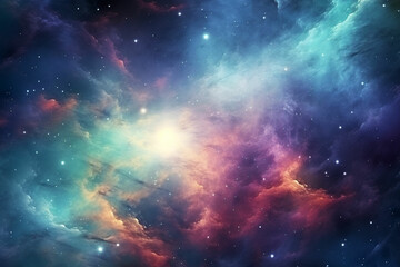 hd wallpaper of colorful space stars galaxy nebula 3d rendering generative ai