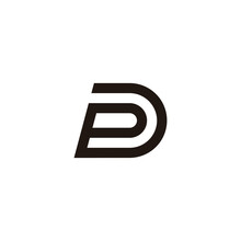 Letter Pd Stripes Simple Logo Vector