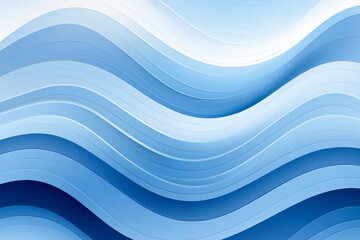 Blue wave pattern background with fluid graphic curves for a modern contemporary sea and ocean waves flat design for a concept art waveform project, computer Generative AI stock illustration image