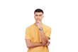 © Sumeet/peopleimages.com - Fashion, thinking and problem solving with a man isolated on a transparent background for a decision. Idea, question and why with a young person looking confused or curious about a solution on PNG