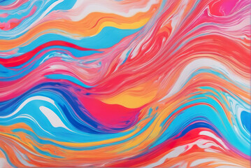 Wall Mural - Background of rainbow colored watercolor paints blending into each other