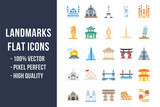 Fototapeta Big Ben - Landmarks Flat Icons
