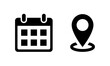 Calendar and location icon vector. Date and address sign symbol