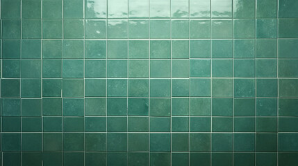 Green ceramic tile wall or floor background. Design wallpaper copyspace