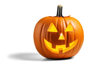 Wall Mural - halloween Jack-o-lantern pumpkin, png file of isolated cutout object with shadow on transparent background.