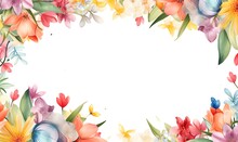 Colourful Ornament Spring Frame Background, Generative Ai