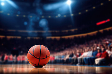 basketball, a game in a hall with a crowd and fans in the background