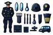 police item unit vector isolated