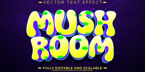 Poster - Trippy mushroom text effect, editable glitch and drug text style