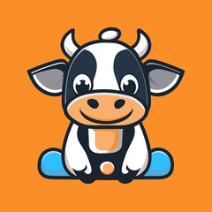 Wall Mural - funny cow logo, Generative AI