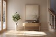 © Bryan - Professionally Styled Foyer Interior in Winter with Cream Aesthetic, Minimal Wall Art, Indoor Tree with Sunlight Pouring In