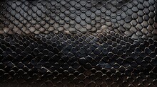 Close-up Of Snake Leather Texture Print Background. Reptile Skin Backdrop For Fashion, Textile, Print, Banner