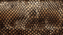 Close-up Of Snake Leather Texture Print Background. Reptile Skin Backdrop For Fashion, Textile, Print, Banner
