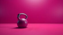 Purple Sports Kettlebell With Empty Space