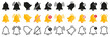 Bell reminder notification icon collection. Set of notification bell icon in different style. Notification app interface for chatting and messaging