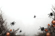 Spinnennetz Silhouette auf weißer Wand Halloween Thema heller Hintergrund