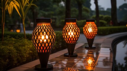 Sticker - outdoor solar garden rattan lamp