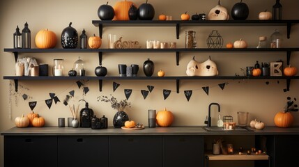 Poster - Minimalistic scandinavian kitchen decorated