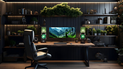 minimalist and elegant gaming room