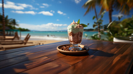 Sticker - delicious cup of variegated ice cream