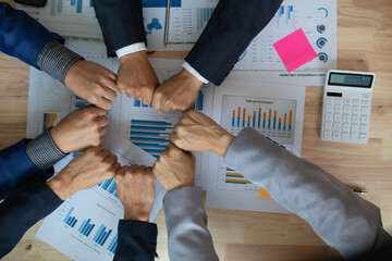 Businessmen and investors shake hands after attending  meeting with advisory team after receiving advice from  advisory team about jointly invested business. Businessmen Team handshake concept