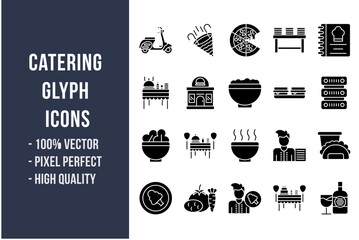 Wall Mural - Catering Glyph Icons