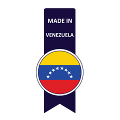 Made In Venezuela. Flag, banner icon, design, sticker