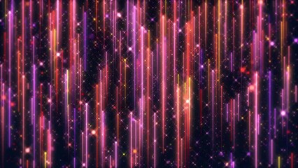 Wall Mural - abstract background animation with glittering shiny multicolored particles and shooting stars. this 