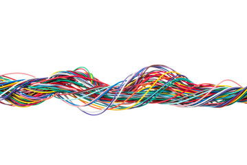 Color cable wire isolated on white background