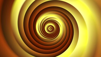 Wall Mural - Minimal spiral in infinite rotation. Abstract background in yellow golden color. Dizzy concentric pattern. Retro backdrop for event, party, carnival, celebration, anniversary or other. Seamless loop.