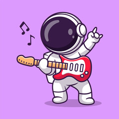 Wall Mural - Cute Atronaut Playing Electric Guitar Cartoon Vector Icon
Illustration. Science Technology Icon Concept Isolated
Premium Vector. Flat Cartoon Style