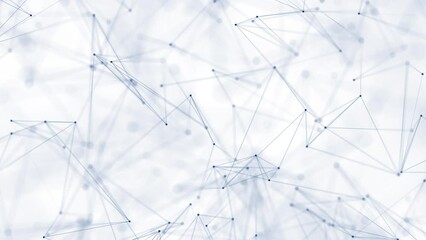 Abstract plexus connections background with dark blue connecting lines and dots on white. Digital data network connectivity concept. This modern technology video is full HD and a seamless loop.